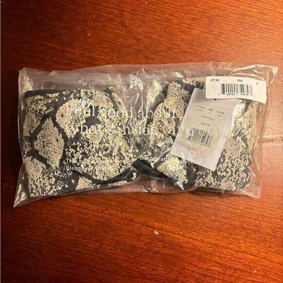 Andie Swim Scala Bikini Top in Snake Python Animal Print Size Small NWT NEW - Picture 3 of 5